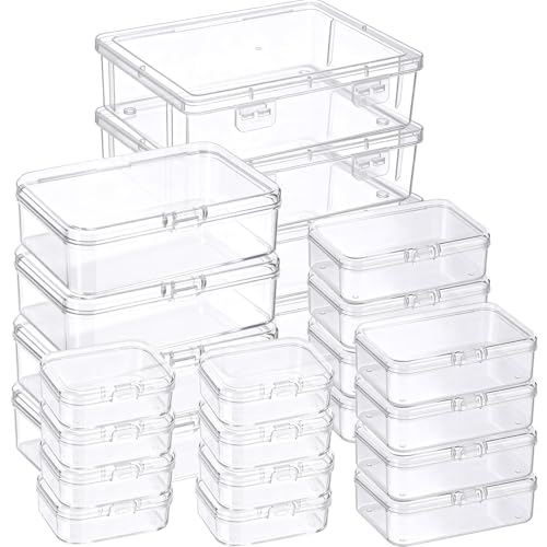 SATINIOR Small Clear Plastic Container Box, Multiple Sizes - size: Multiple Sizes