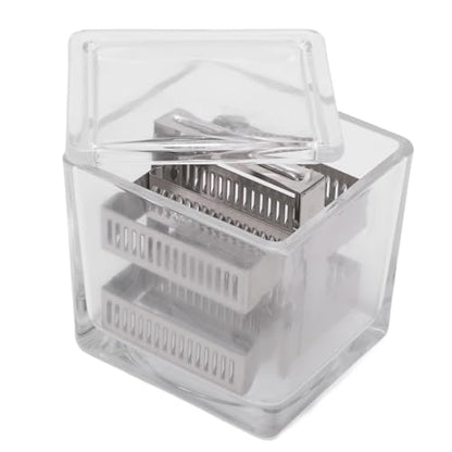 Glass Staining Jar with Lid High Transparency Lab Staining Container for Animal and Plant Specimens Slides Cell Research Durable Glass Material Stainless Steel Rack Included (30 Slides Capacity Jar - size: 30 Slides Capacity Jar Stainless Steel Rack, styl