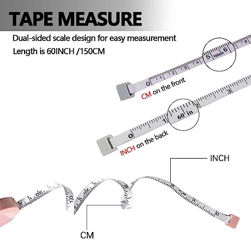 3 Pack Tape Measures Retractable Measuring Tape for Body, 60-Inch 1.5 Meter Dual Sided Flexible Ruler for Medical Craft Fabric Cloth Sewing Tailor Weight Loss Body Measuring Tape (Blue, Purple, Pink) - color: Macaron Blue, Black,White