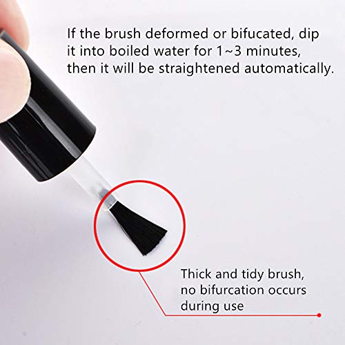 BENECREAT 12PCS 10ml Empty Nail Polish Bottles Transparent Glass Nail Varnish Bottles with Brushes, 5PCS Funnel Hopper - size: 10ml