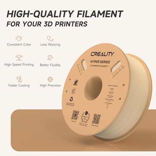 Official CREALITY Hyper PLA Filament 1.75mm, High Speed PLA 30-600mm/s Rapid 3D Printer Filament, Dimensional Accuracy +/-0.02mm, Stronger Toughness, Fit Most FDM 3D Printers，1KG(2.2lbs) Spool Skin - color: Skin