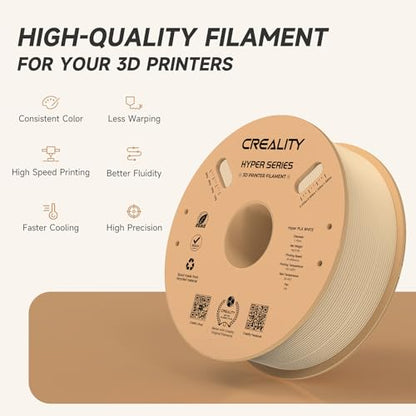 Official CREALITY Hyper PLA Filament 1.75mm, High Speed PLA 30-600mm/s Rapid 3D Printer Filament, Dimensional Accuracy +/-0.02mm, Stronger Toughness, Fit Most FDM 3D Printers，1KG(2.2lbs) Spool Skin - color: Skin