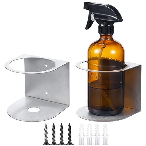 Gerrii 2 Pcs Spray Bottle Holder Wall Mount Stainless Steel Holder, Gray - color: Gray