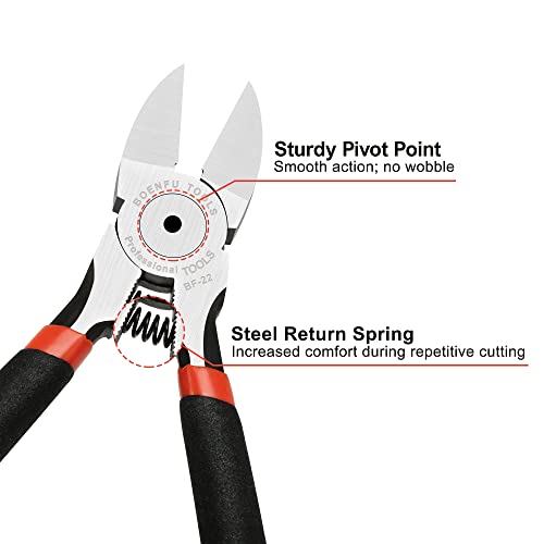 BOENFU Wire Cutters Heavy Duty 5 Pack Side Cutters Wire Snips Flush Cut Pliers Metal Cutting Tool for Crafting, Floral, Artificial Flowers, Chicken Wire, Electrical, 6 Inches - color: 6 Inches - 5 Pack - Black Handle