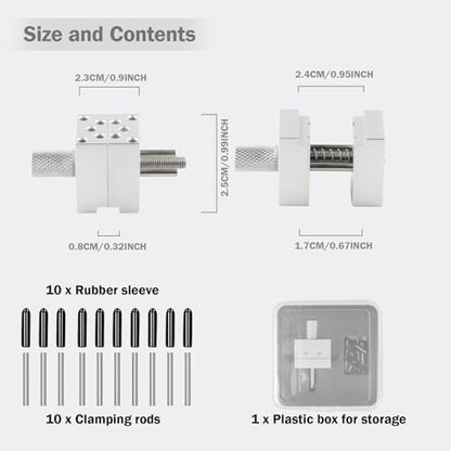 Aluminum Mini Vise, Precision Clamp with 10 Steel Rods for Models - style: Basic Version