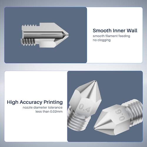 ELEGOO 5pcs 0.4/0.6/0.8mm Harden Steel Nozzles for Neptune 3/Pro/Plus/Max - style: Harden Steel Multi Sizes