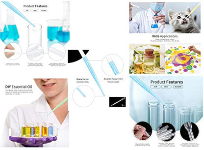 Pack of 100 3ml Plastic Transfer Pipettes Eye Dropper,Essential Oils Pipettes Dropper Makeup Tool