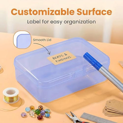 LJY 28 Blue Rectangular Plastic Boxes, 3.3 x 2.2 x 1 in for Packing Samples - color: Blue, size: 3.3 x 2.2 x 1 inch