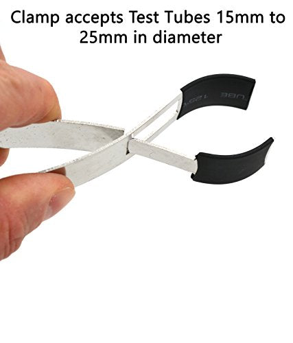 EISCO Economical Stainless Steel Spring Clip Test Tube Holder with Wooden Handle