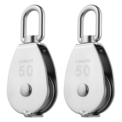 Rocaris 2 Pack M50 Single Pulley Snatch Block, 304 Stainless Steel - size: 2*M50 Single