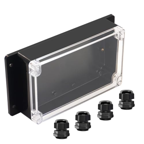 Junction Box IP65 Waterproof ABS Plastic Electrical Project Case Power Junction Boxes, Clear Cover Project Box with Fixed Ear 7.87x4.72x2.2 inch (200 x 120 x56 mm) - color: Clear, size: 7.87"x4.72"x2.2"