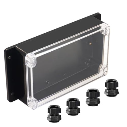Junction Box IP65 Waterproof ABS Plastic Electrical Project Case Power Junction Boxes, Clear Cover Project Box with Fixed Ear 7.87x4.72x2.2 inch (200 x 120 x56 mm) - color: Clear, size: 7.87"x4.72"x2.2"