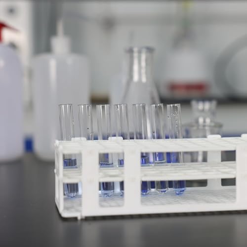 stonylab Test Tube Rack, 0.51 in 90-Place White Plastic Holder Stand Rack, 3-Tier Design and Detachable, for Laboratory Use - size: 13 mm