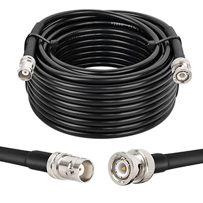 MOOKEERF BNC Male to BNC Female Coaxial Cable 50 ohm RG8X Coax Ultra Low Loss for Antenna, RF Radio, Modem, Oscilloscope, Spectrum, Analyzer, Signal Generator (35FT) - size: 35FT