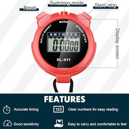 Kanayu 28 Pack Digital Sports Stopwatch with Date Alarm Lanyard