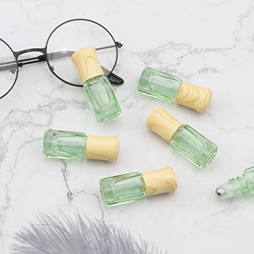 3mL Glass Roller Bottles for Essential Oils, Roller Ball Applicator - color: Green