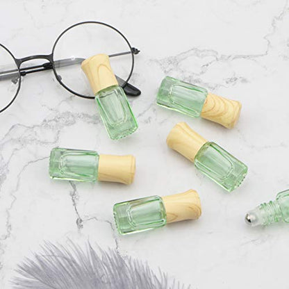 3mL Glass Roller Bottles for Essential Oils, Roller Ball Applicator - color: Green