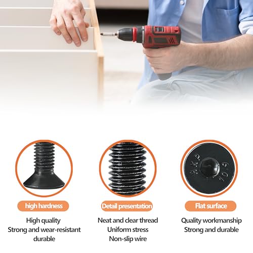 420PCS M4 Countersunk Hex Socket Screws Grade 10.9 Carbon Steel - size: M4 Screw Kit – 420PCS