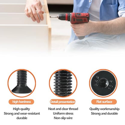 420PCS M4 Countersunk Hex Socket Screws Grade 10.9 Carbon Steel - size: M4 Screw Kit – 420PCS