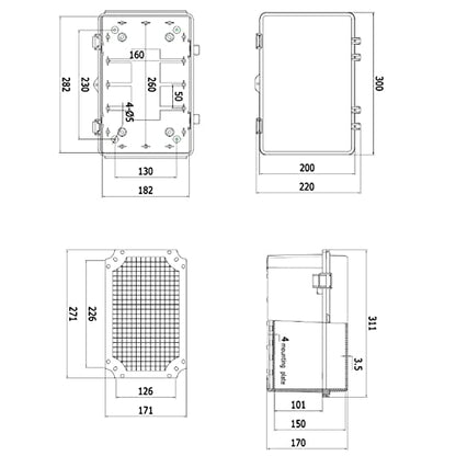 Outdoor Waterproof Electrical Box Junction Box Weatherproof IP67 ABS Plastic Enclosure Switch Router Project Box Electronics Enclosure with Mounting Plate Wall Bracket Grey 11.8"x7.9"x6.7" - color: Grey, size: 11.8" x 7.9" x 6.7"