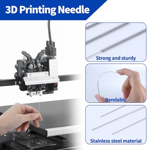 50 PCS 3D Printer Nozzle Cleaning Kit, 0.2/0.25/0.3/0.35/0.4 mm Stainless Steel Nozzle Cleaning Needles, 3D Printer Nozzle Cleaner Tool, for 3D Printer Accessory, Improved Printing Performance - size: 0.2/0.25/0.3/0.35/0.4 mm