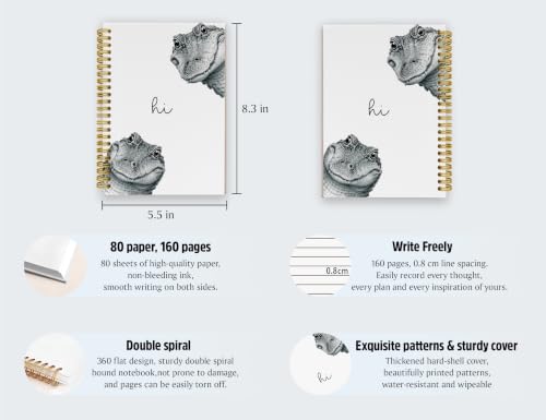 Funny Crocodile Notebook Journal, Crocodile Gifts - color: Crocodile, style: White