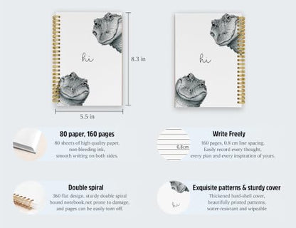Funny Crocodile Notebook Journal, Crocodile Gifts - color: Crocodile, style: White