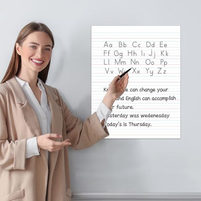Jumbo Magnetic Handwriting Paper 21.5x17in Dry Erase Handwriting Lined Paper for Classroom Whiteboard Accessories Writing Chart Page Giant Magnet Notebook Poster Homeschool Supplies Teacher Must Have - style: Writing Line