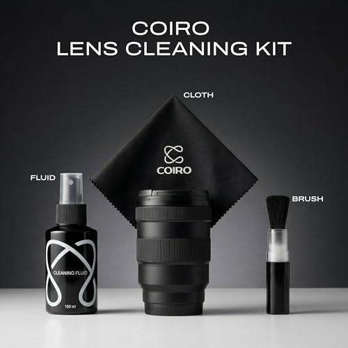 C Coiro Camera Lens Cleaning Kit 3in 1– Lens Cleaner Spray 100ml, Soft Brush & Microfiber Cloth – DSLR, Mirrorless Camera Cleaner Compatible for Canon, Nikon, Sony - size: 3 IN 1