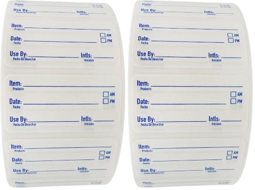 2x1 Dissolvable Food Labels, 1000 Label Stickers, Bottle Labels for Storage Bins, Sticker Labels for Food containers, (1000, Blue) (Pack of 2) - color: Blue, size: 1000 (Pack of 2)