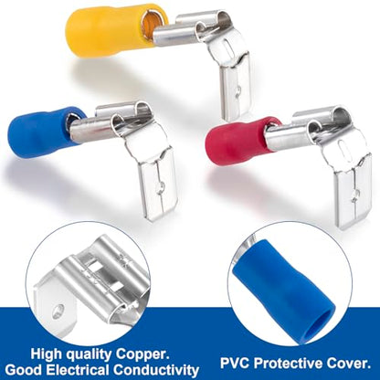 PAGOW 30 Pcs Piggyback Spade Connectors, 22-10 AWG 1/4"
