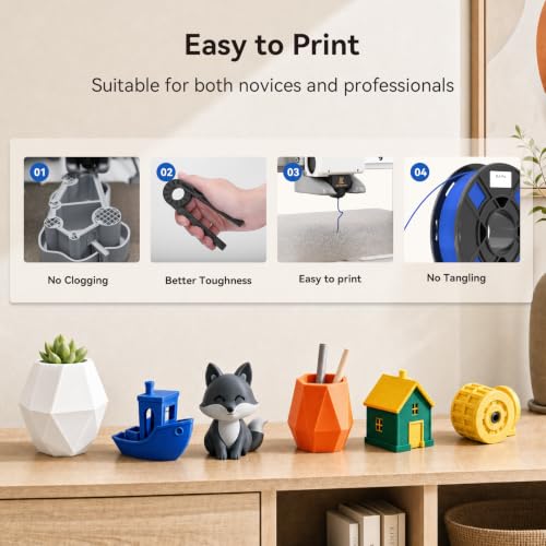 eSUN PLA+ 3D Printer Filament Bundle PLA Filament 1.75mm Multicolor - color: Pla+multicolor 0.25kg*8, size: 2 KG