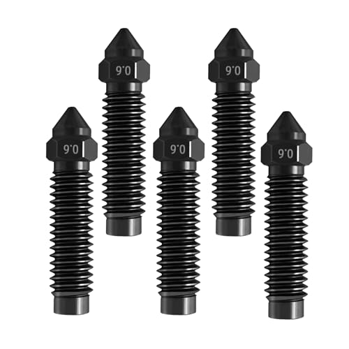 IdeaFormer-3D 5Pcs 0.6mm Centauri Carbon Nozzle, High Temperature Resistance 3D Printer Extruder Hotend Nozzles for Elegoo Centauri Carbon - color: 5Pcs 0.6mm Hardened Steel Nozzles