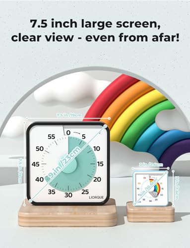 LIORQUE 7.5-Inch Large Visual Timer, 60-Minute Classroom Timer Magnetic - color: Green