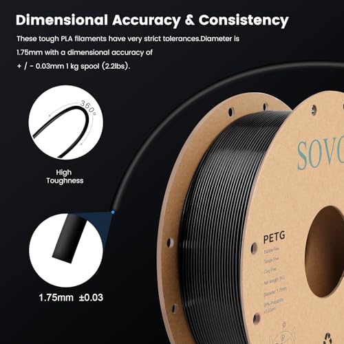Sovol 3D Printer PETG Filament 2kg Spool Printing Materials, Black+White - color: White & Black, size: 2 KG