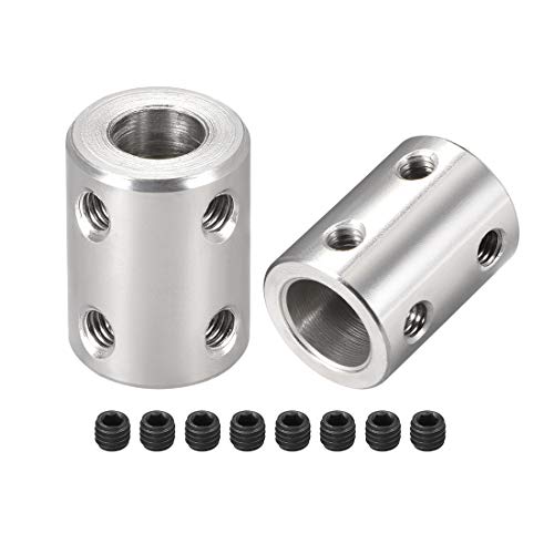 uxcell 8mm to 10mm Bore Rigid Coupling Set Screw L22XD16 45# Steel,Shaft Coupler Connector for 3D Printers, Motor Accessories,2pcs - color: Silver Tone, size: 8mm to 10mm