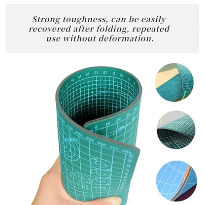 A5 Self-Healing Cutting Mat, Small Cutting Mat, Professional Double Sided Durable Cuttings Mats, Great for Hop Scrapbooking, Quilting, Fabric, Sewing Craft Projects (Green, A5) - color: Green
