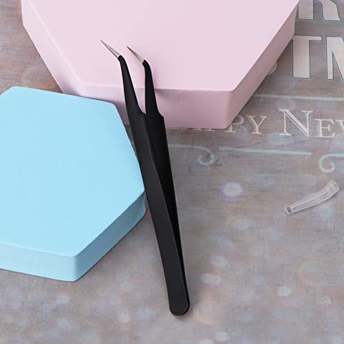 1pcs Fine Point Tweezers Splinter Tweezer Professional Precision Pointed Tweezer Sharp Precision Needle Nose Tip Anti-Static Stainless Steel Curved Tweezers
