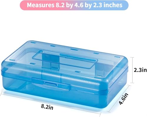 Sooez 3 Pack Pencil Case, Large Hard Pencil Box Bulk, Clear Crayon Box - color: Pink,Green,Purple, size: 3 Pack
