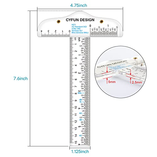 6 Inches Acrylic Clear T-Square Ruler,1 Pack,T Square Ruler,Transparent,T Ruler,for Crafting Drafting and General Layout Work Art Framing & Drafting Scrapbooking Crafting Arts Crafts Supplies Tools - color: 1PCS T-Shape Ruler