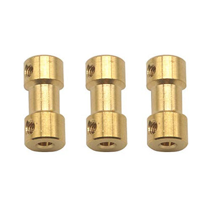 6Pack Vgoohobby Brass Motor Shaft Coupling Coupler Connector Sleeve Joint Adapter for RC DIY Airplane Boat Robot (3mm to 5mm) - size: 3mm to 5mm