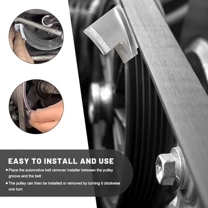 2PCS Stretch Belt Mate Kit, Metal Remover Installer Tool for Stretch Belts & Auxiliary Pulley, Universal Serpentine Belt Tool Set for Car Truck Cart Skid-Steer & Other Vehicle - color: 2 PCS