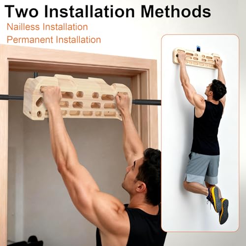 Hangboard Rock Climbing Hangboard with Door Way Pull Up Bar