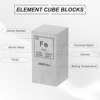 PATIKIL Iron Cube, 1x1x2 Fe Density Stick High Density Element Rod Unique Metal Cube Periodic Table of Elements Collections Lab Experiment Teacher Scientific Classes - size: 1x1x2", style: Iron