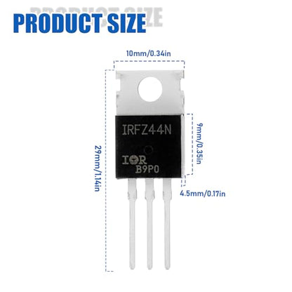 BOJACK 10 Values 50 Pcs IRFZ44N IRF510N IRF530N IRF540N IRF640N IRF740 IRF840 IRF3205 IRF9540 IRF Series transistors MOSFET Assortment Kit