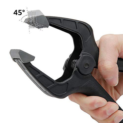 Amazon Basics 14-Piece Nylon Spring Clamp Set for Photography, Woodworking and Crafts, 6 Pack of 3-3/8-inch, 4 Pack of 4-1/2-inch, 4 Pack of 6-1/2-inch, Black/Grey - style: 14-Piece
