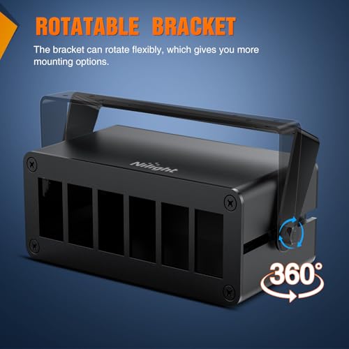 Nilight 6 Gang Rocker Switch Box Detachable Housing 6 Holes Aluminum Panel - color: Black-Switch Box Only, size: 6 Gang