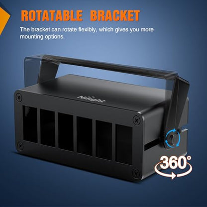 Nilight 6 Gang Rocker Switch Box Detachable Housing 6 Holes Aluminum Panel - color: Black-Switch Box Only, size: 6 Gang