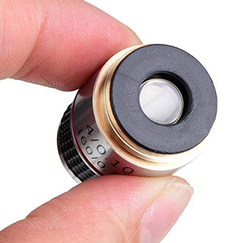 Microscope Lens,4X 185 Biological Microscope Achromatic Objectives Lens 160mm / 6.3inch 5×5×5cm Eliminate Unwanted Reflections