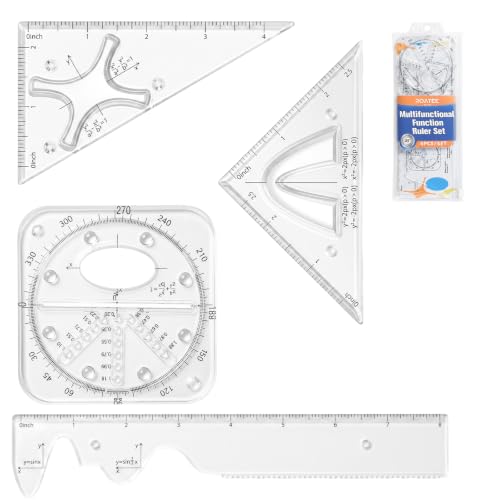 Clear Rulers Protractor Geometry Set Plot Functions Back to School Supplies